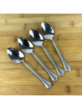 Capri Frost International Silver 18/10 Stainless Steel 4 Oval Soup Spoons